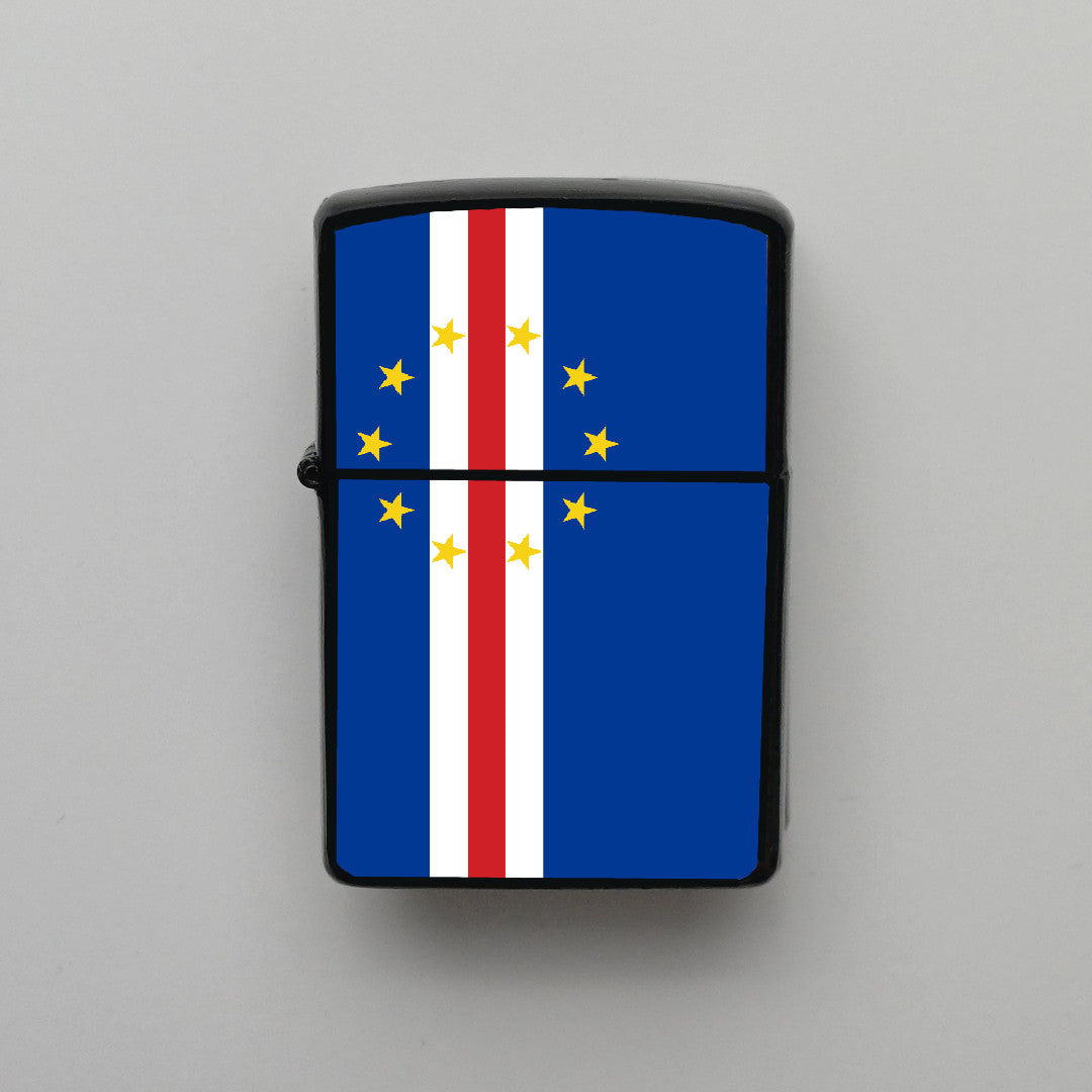 Cape Verde Bayrağı - Benzinli Siyah Çakmak - Hediyelik