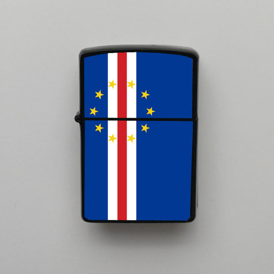 Cape Verde Bayrağı - Benzinli Siyah Çakmak - Hediyelik