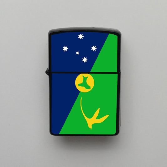 Christmas Adası Bayrağı - Benzinli Siyah Çakmak - Hediyelik