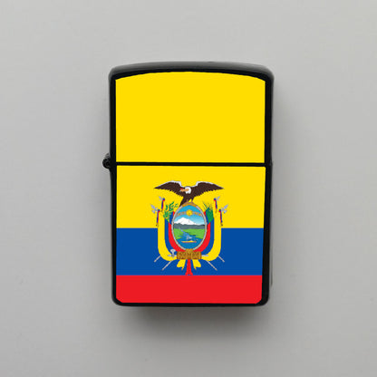 Ekvador Ecuador Bayrağı - Benzinli Siyah Çakmak - Hediyelik