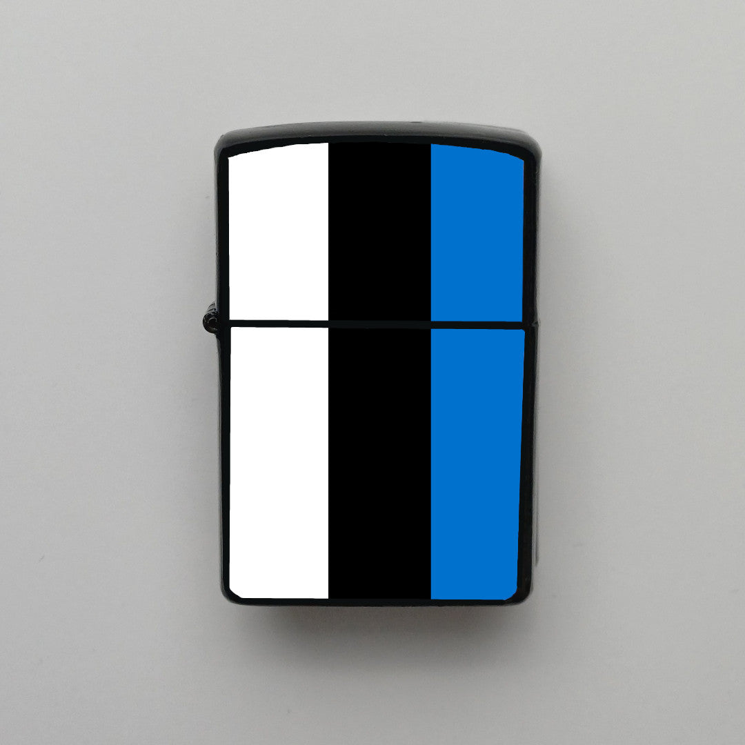 Estonya Estonia Bayrağı - Benzinli Siyah Çakmak - Hediyelik