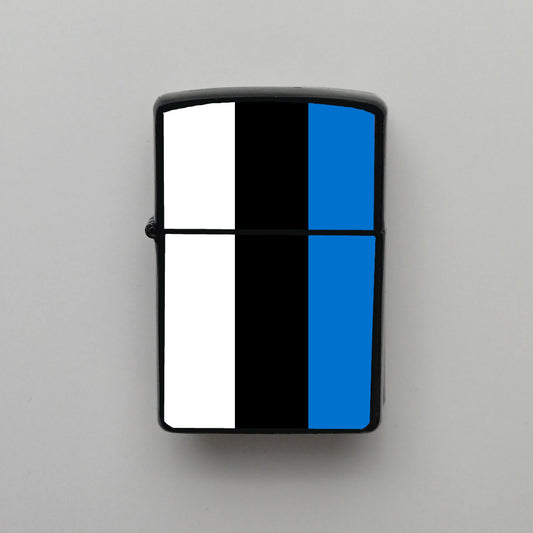 Estonya Estonia Bayrağı - Benzinli Siyah Çakmak - Hediyelik