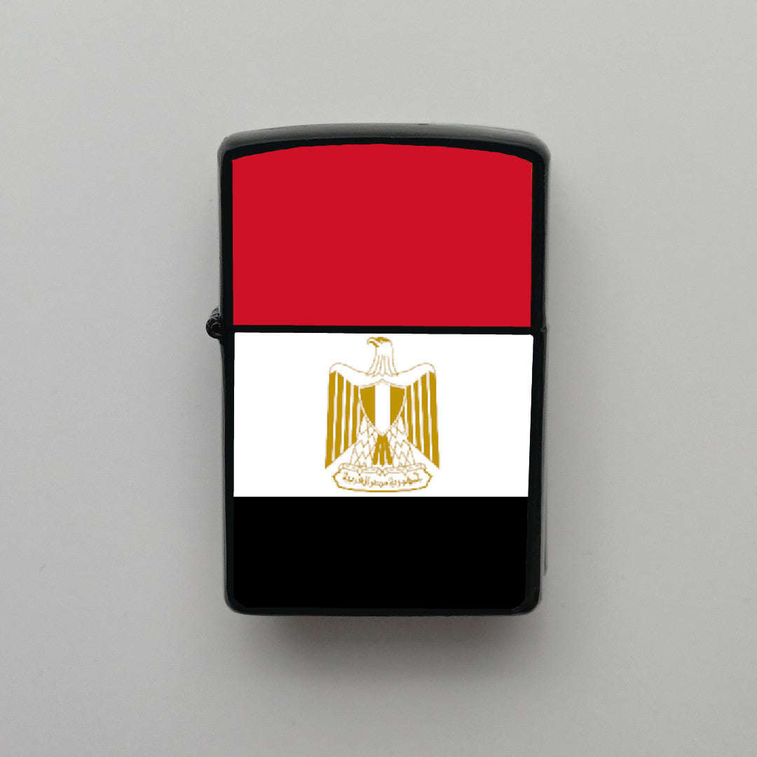Mısır Egypt Bayrağı - Benzinli Siyah Çakmak - Hediyelik
