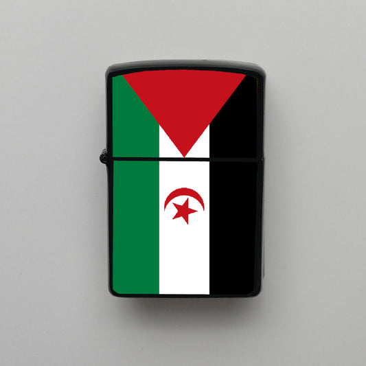 Batı Sahra Western Sahara Bayrağı - Benzinli Siyah Çakmak - Hediyelik