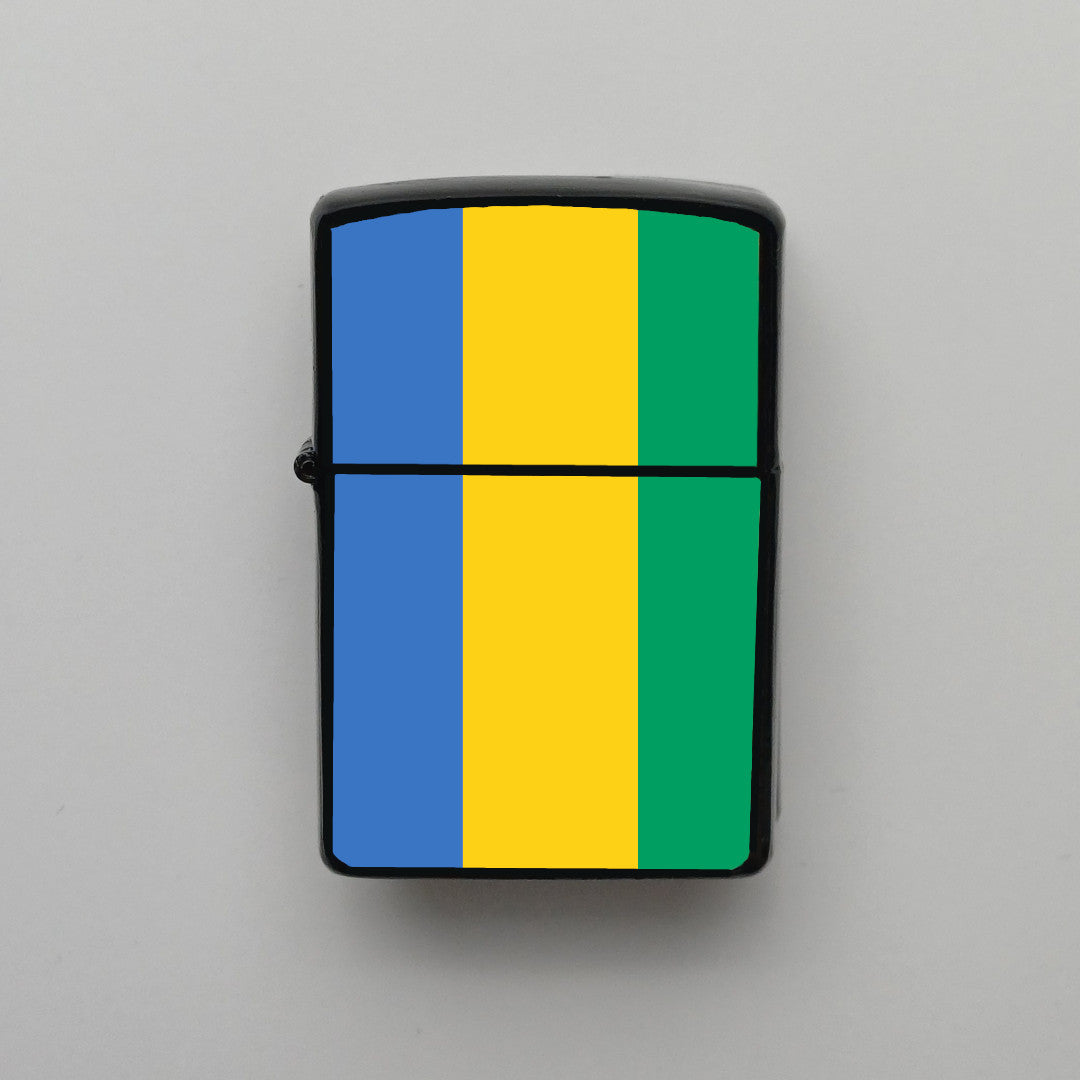 Gabon Bayrağı - Benzinli Siyah Çakmak - Hediyelik