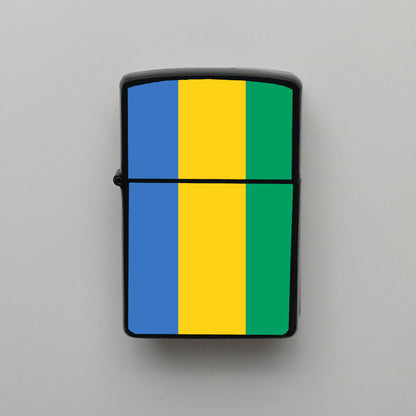 Gabon Bayrağı - Benzinli Siyah Çakmak - Hediyelik