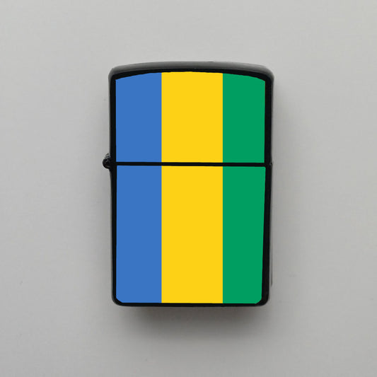 Gabon Bayrağı - Benzinli Siyah Çakmak - Hediyelik