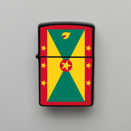Grenada Bayrağı - Benzinli Siyah Çakmak - Hediyelik