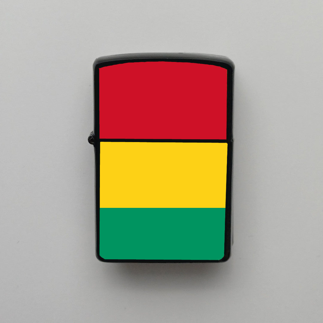 Gine Guinea Bayrağı - Benzinli Siyah Çakmak - Hediyelik