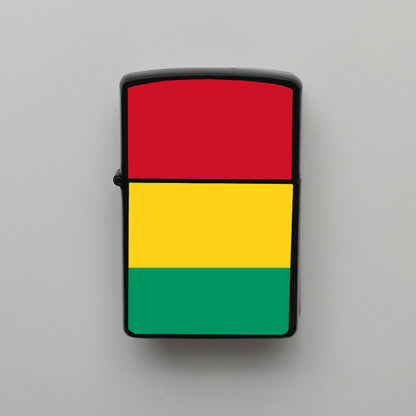 Gine Guinea Bayrağı - Benzinli Siyah Çakmak - Hediyelik