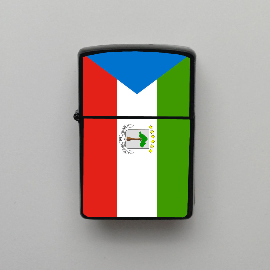 Ekvator Ginesi Bayrağı - Benzinli Siyah Çakmak - Hediyelik