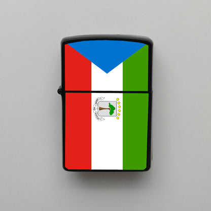 Ekvator Ginesi Bayrağı - Benzinli Siyah Çakmak - Hediyelik