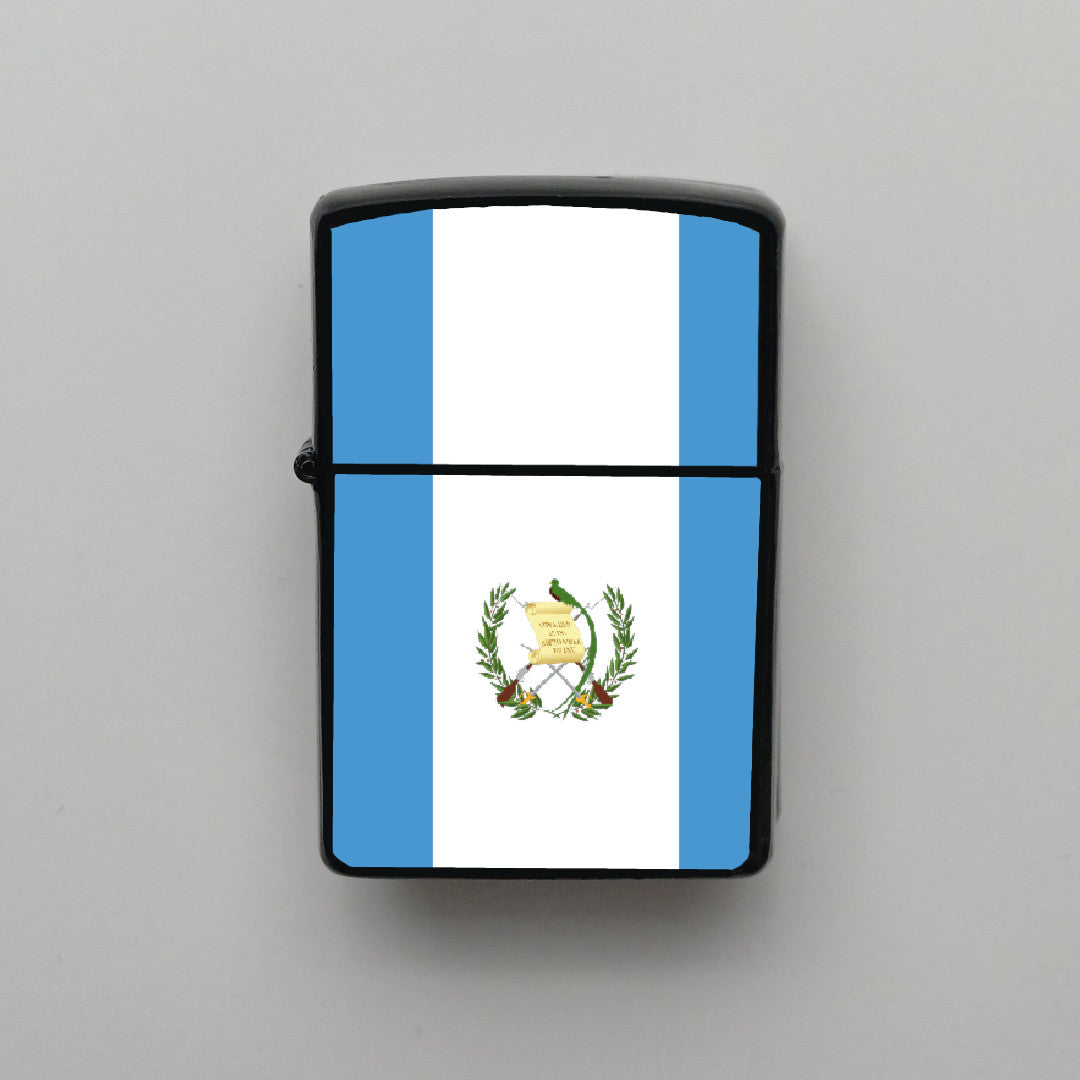 Guatemala Bayrağı - Benzinli Siyah Çakmak - Hediyelik