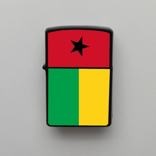 Gine-Bissau Bayrağı - Benzinli Siyah Çakmak - Hediyelik