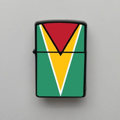 Guyana Bayrağı - Benzinli Siyah Çakmak - Hediyelik