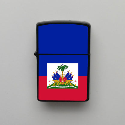 Haiti Bayrağı - Benzinli Siyah Çakmak - Hediyelik
