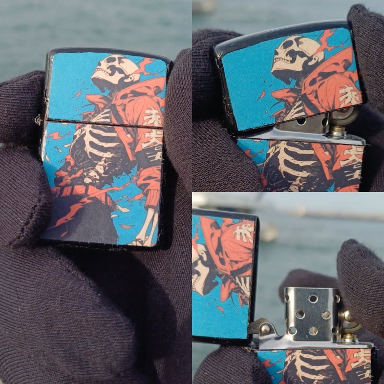 Şili Chile Bayrağı - Benzinli Siyah Çakmak - Hediyelik