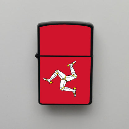 Man Adası Bayrağı - Benzinli Siyah Çakmak - Hediyelik