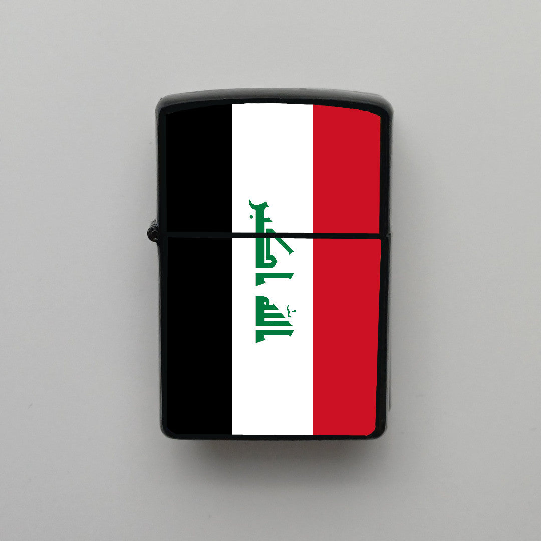 Irak Iraq Bayrağı - Benzinli Siyah Çakmak - Hediyelik