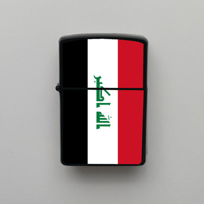 Irak Iraq Bayrağı - Benzinli Siyah Çakmak - Hediyelik