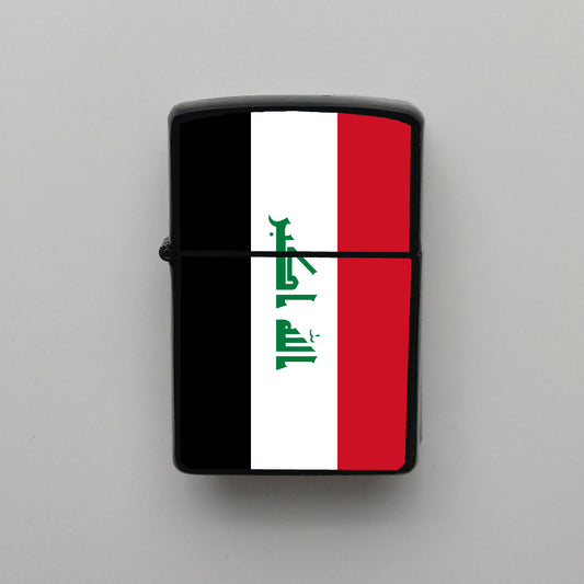 Irak Iraq Bayrağı - Benzinli Siyah Çakmak - Hediyelik