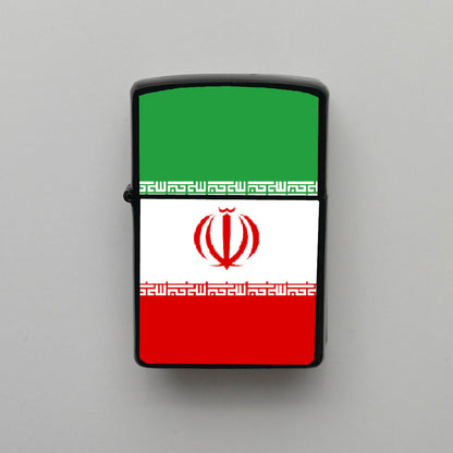 İran Bayrağı - Benzinli Siyah Çakmak - Hediyelik