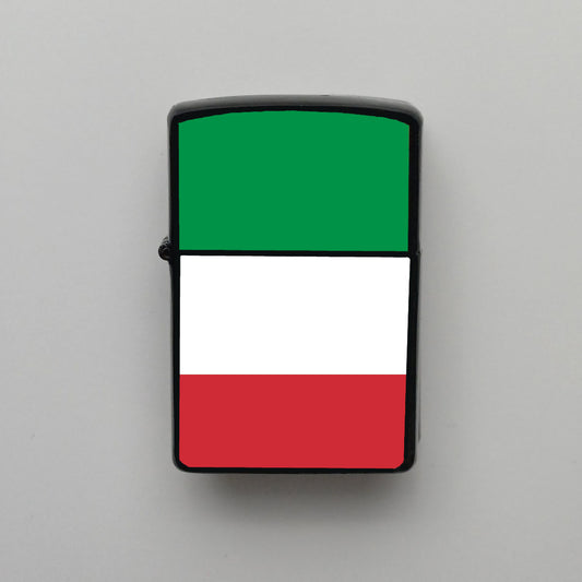 İtalya Italy Bayrağı - Benzinli Siyah Çakmak - Hediyelik