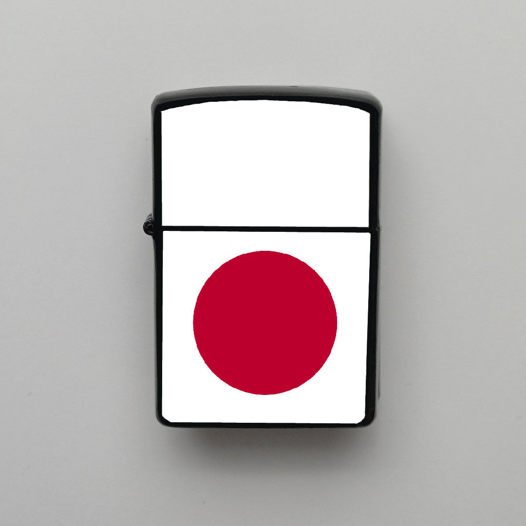 Japonya Japan Bayrağı - Benzinli Siyah Çakmak - Hediyelik