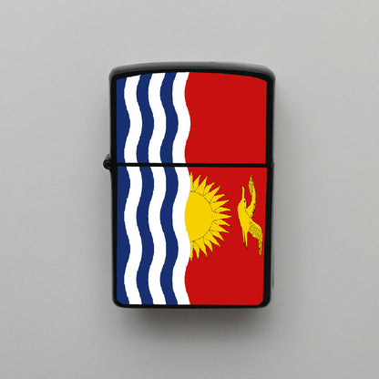Kiribati Bayrağı - Benzinli Siyah Çakmak - Hediyelik