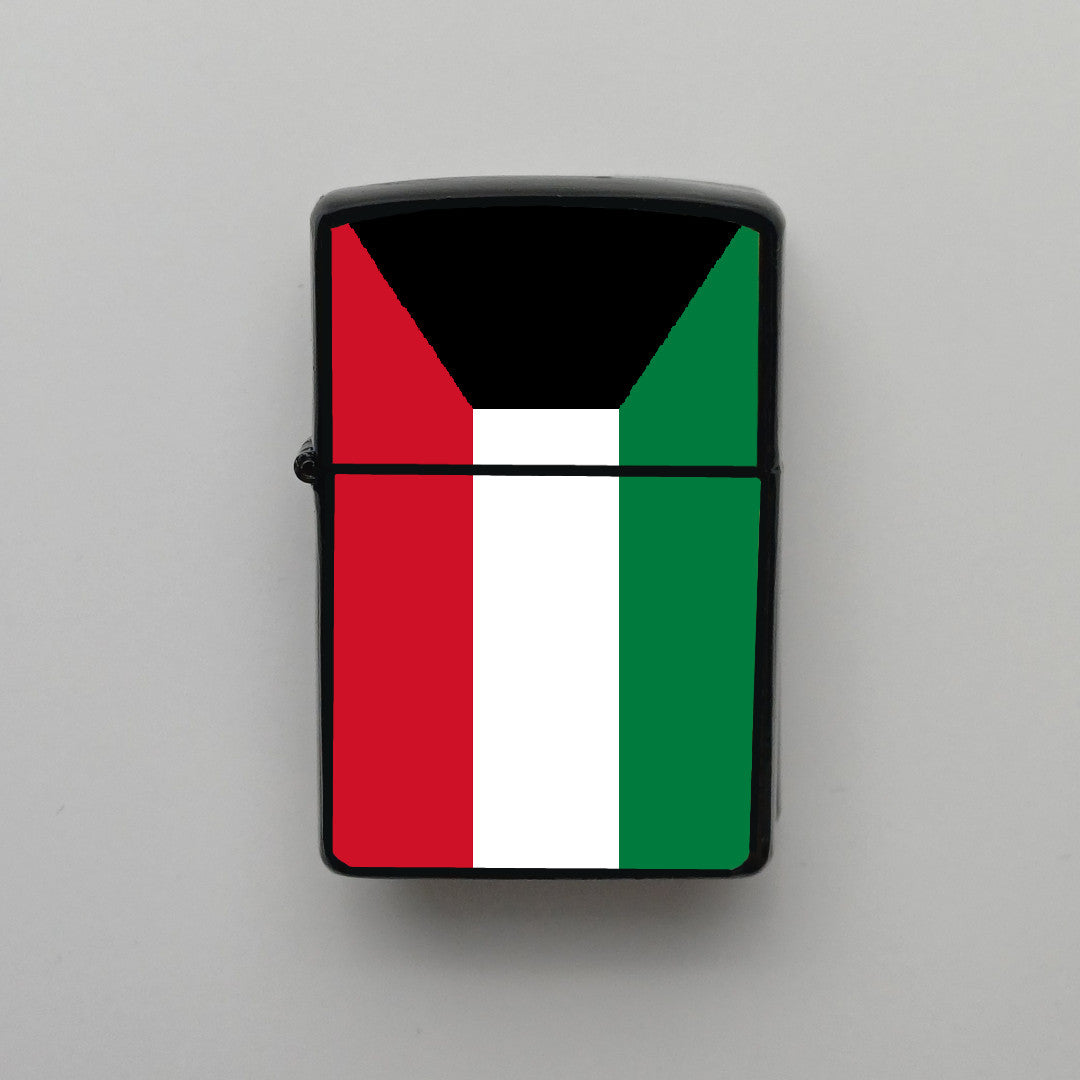 Kuveyt Kuwait Bayrağı - Benzinli Siyah Çakmak - Hediyelik