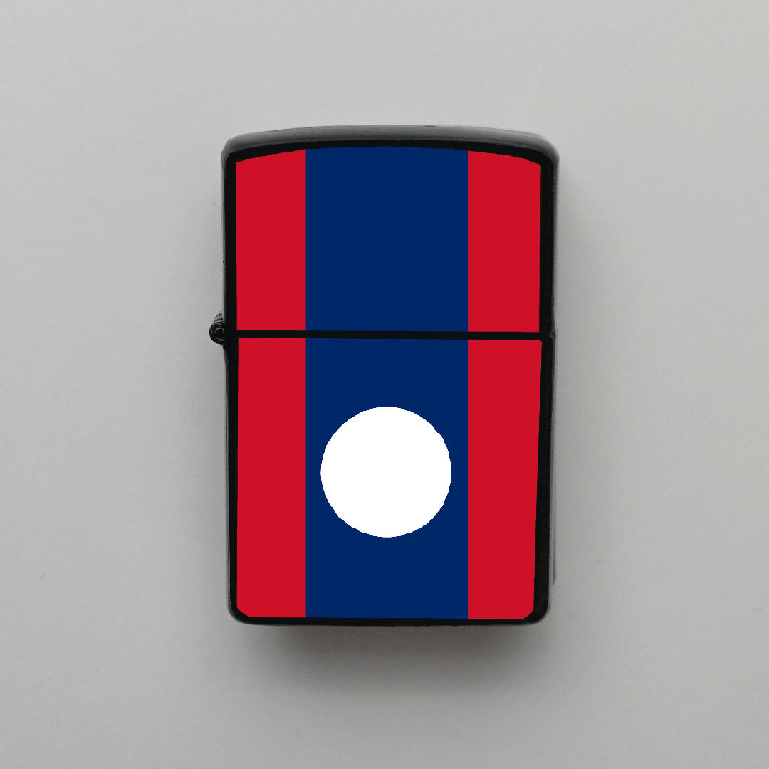 Laos Bayrağı - Benzinli Siyah Çakmak - Hediyelik