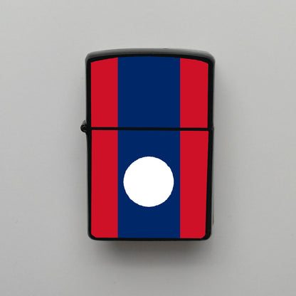 Laos Bayrağı - Benzinli Siyah Çakmak - Hediyelik