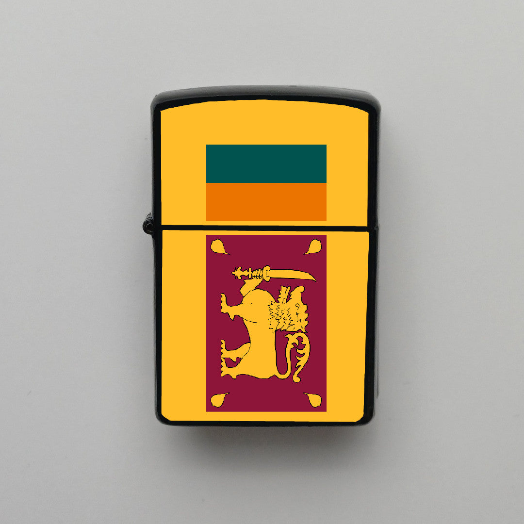 Sri Lanka Bayrağı - Benzinli Siyah Çakmak - Hediyelik