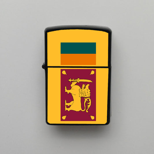 Sri Lanka Bayrağı - Benzinli Siyah Çakmak - Hediyelik