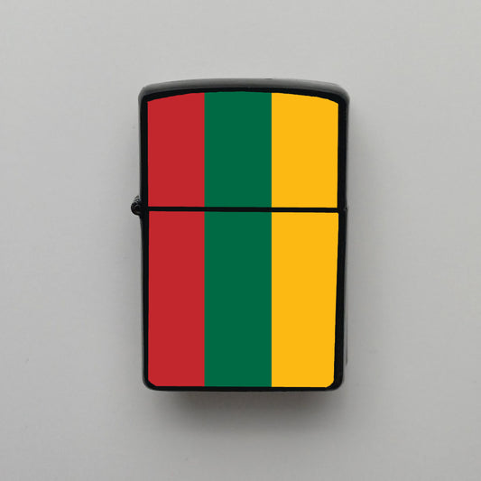 Litvanya Lithuania Bayrağı - Benzinli Siyah Çakmak - Hediyelik