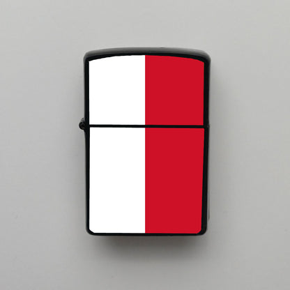 Monako Bayrağı - Benzinli Siyah Çakmak - Hediyelik