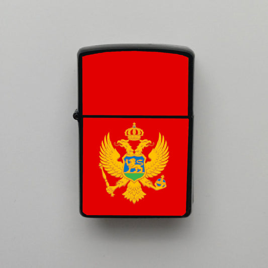 Karadağ Montenegro Bayrağı - Benzinli Siyah Çakmak - Hediyelik