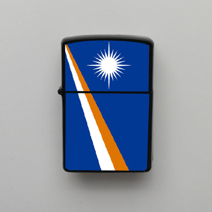 Marshall Adaları Bayrağı - Benzinli Siyah Çakmak - Hediyelik