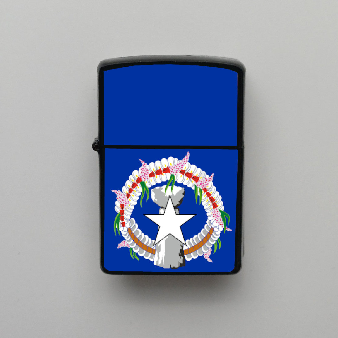 Kuzey Mariana Adaları Bayrağı - Benzinli Siyah Çakmak - Hediyelik