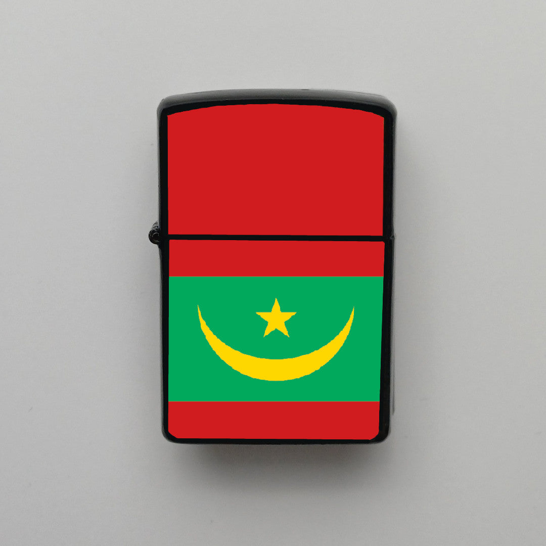 Moritanya Mauritania Bayrağı - Benzinli Siyah Çakmak - Hediyelik