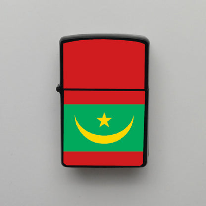 Moritanya Mauritania Bayrağı - Benzinli Siyah Çakmak - Hediyelik