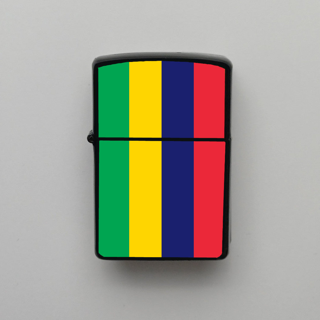 Mauritius Bayrağı - Benzinli Siyah Çakmak - Hediyelik