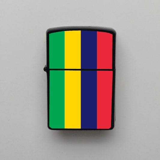 Mauritius Bayrağı - Benzinli Siyah Çakmak - Hediyelik