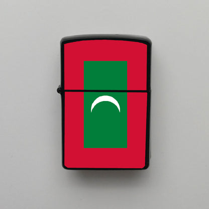 Maldivler Maldives Bayrağı - Benzinli Siyah Çakmak - Hediyelik
