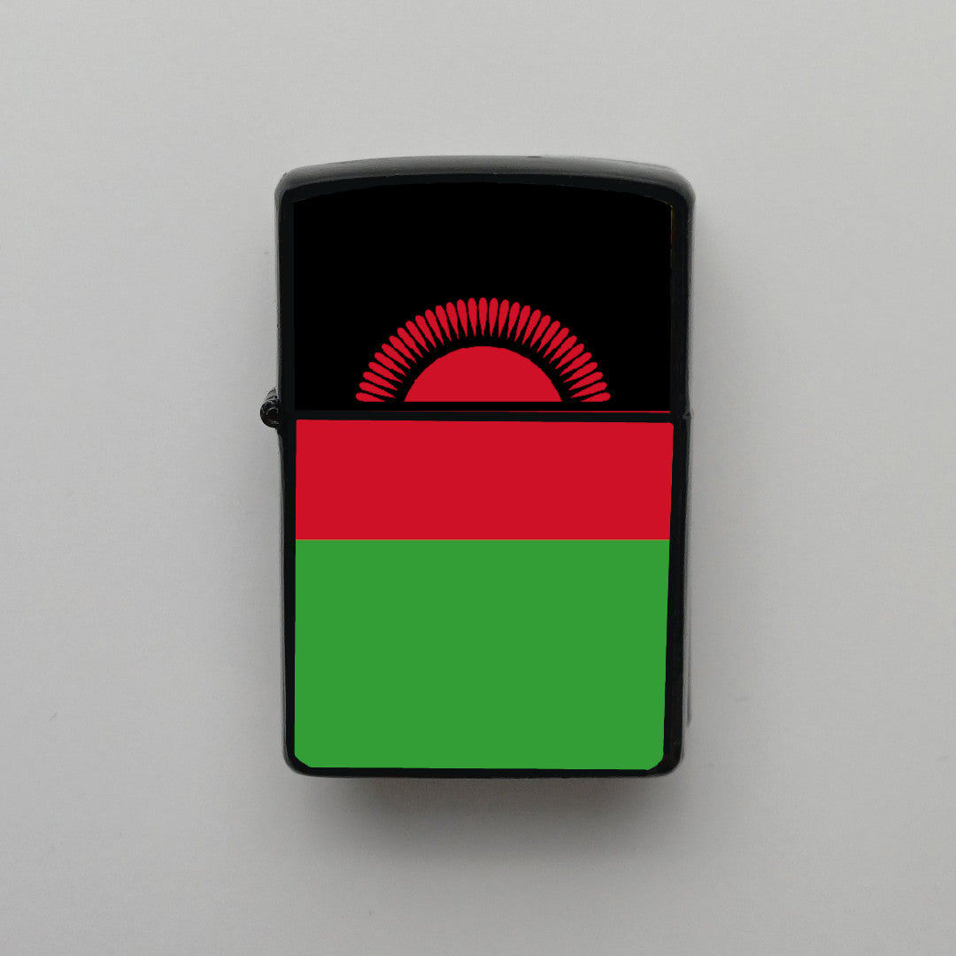 Malavi Bayrağı - Benzinli Siyah Çakmak - Hediyelik