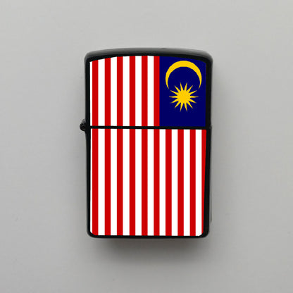 Malezya Malaysia Bayrağı - Benzinli Siyah Çakmak - Hediyelik