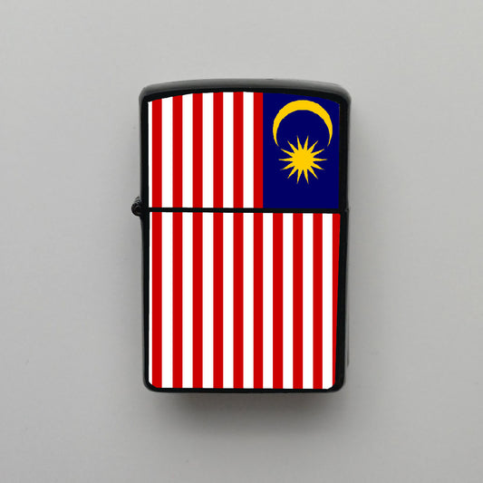Malezya Malaysia Bayrağı - Benzinli Siyah Çakmak - Hediyelik