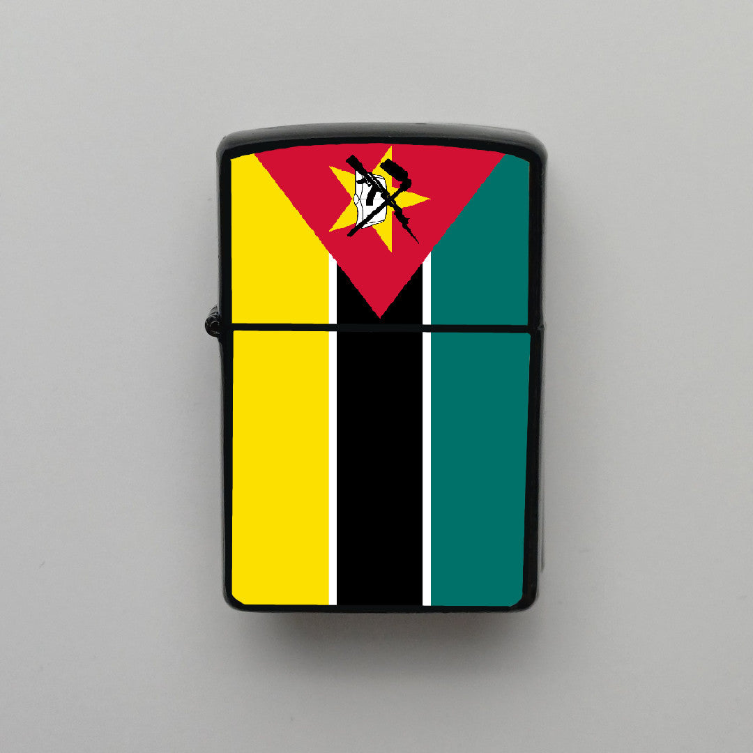 Mozambik Mozambique Bayrağı - Benzinli Siyah Çakmak - Hediyelik