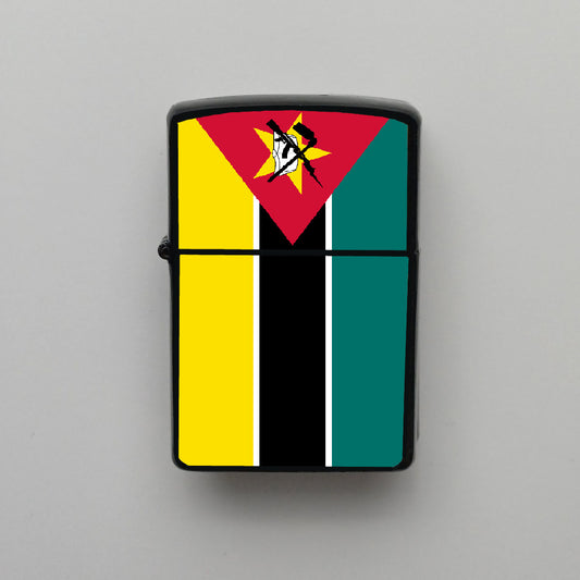 Mozambik Mozambique Bayrağı - Benzinli Siyah Çakmak - Hediyelik