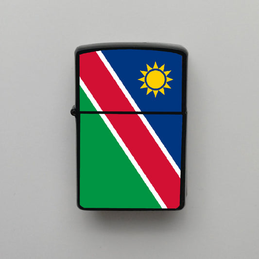 Namibya Namibia Bayrağı - Benzinli Siyah Çakmak - Hediyelik